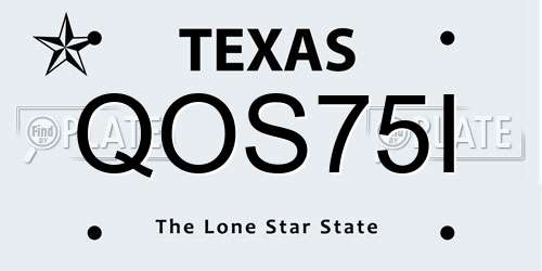 QOS75I Texas License Plate