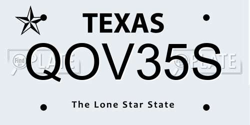 QOV35S Texas License Plate