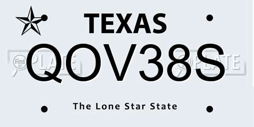 QOV38S Texas License Plate