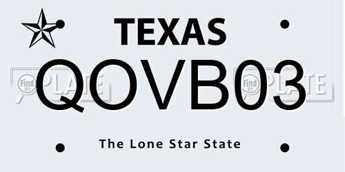 QOVB03 Texas License Plate