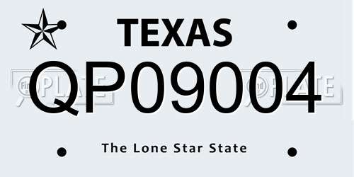 QP09004 Texas License Plate