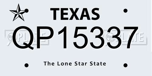 QP15337 Texas License Plate