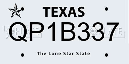 QP1B337 Texas License Plate