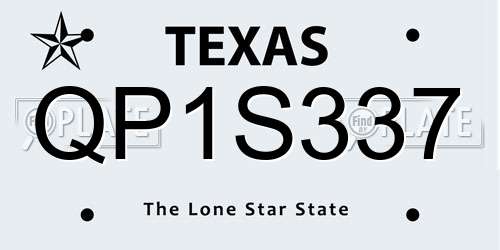 QP1S337 Texas License Plate