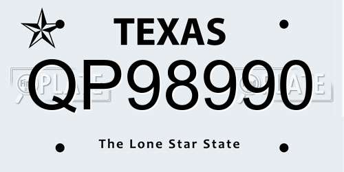 QP98990 Texas License Plate