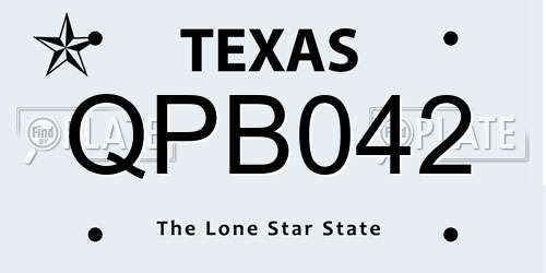 QPB042 Texas License Plate