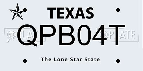 QPB04T Texas License Plate