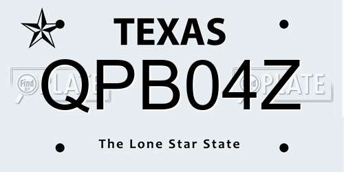 QPB04Z Texas License Plate