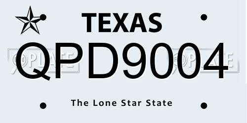 QPD9004 Texas License Plate