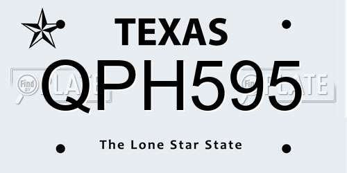 QPH595 Texas License Plate