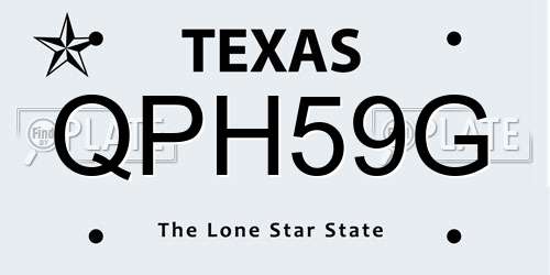 QPH59G Texas License Plate