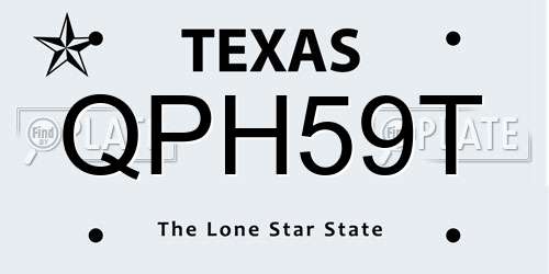 QPH59T Texas License Plate