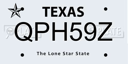 QPH59Z Texas License Plate