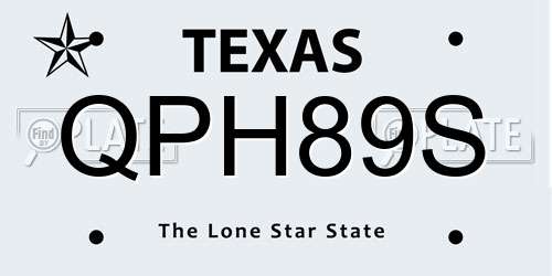 QPH89S Texas License Plate