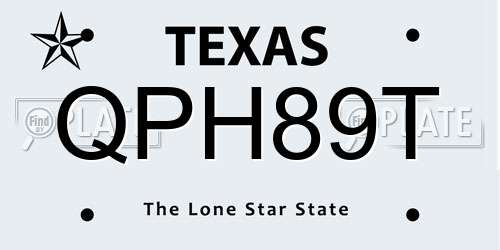 QPH89T Texas License Plate