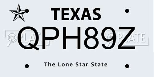 QPH89Z Texas License Plate