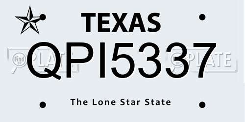 QPI5337 Texas License Plate