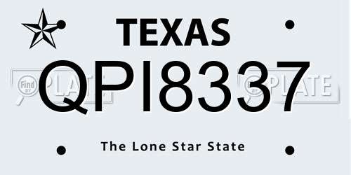 QPI8337 Texas License Plate