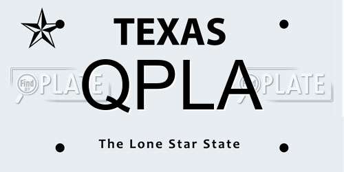 QPLA Texas License Plate
