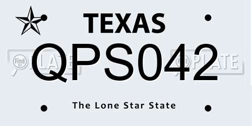 QPS042 Texas License Plate