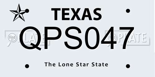 QPS047 Texas License Plate