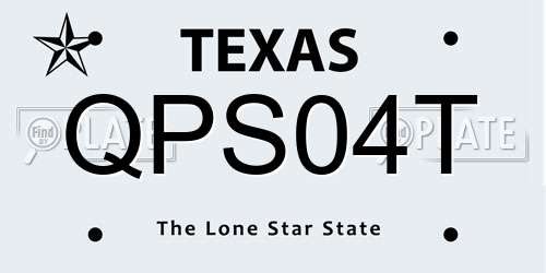 QPS04T Texas License Plate