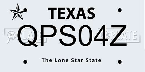 QPS04Z Texas License Plate