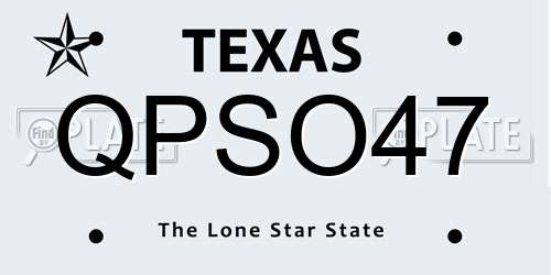 QPSO47 Texas License Plate