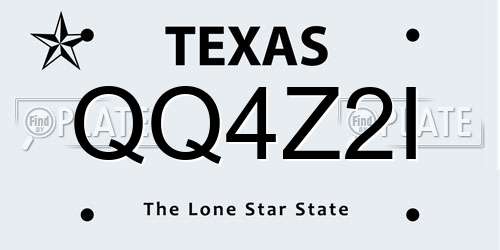 QQ4Z2I Texas License Plate