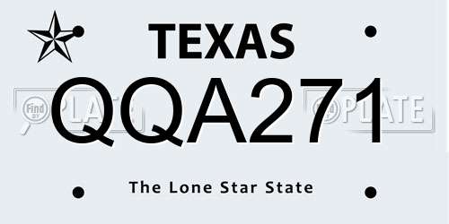 QQA271 Texas License Plate