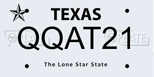 QQAT21 Texas License Plate