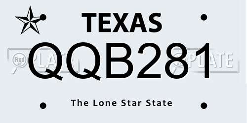 QQB281 Texas License Plate