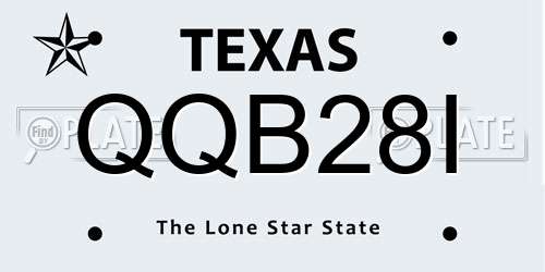 QQB28I Texas License Plate
