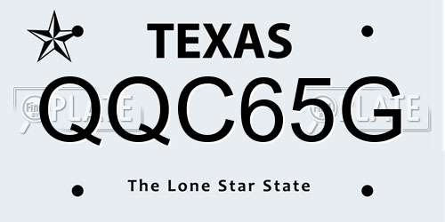 QQC65G Texas License Plate