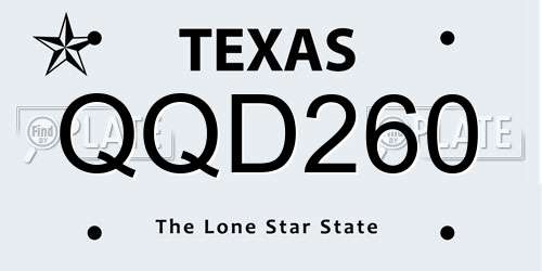 QQD260 Texas License Plate
