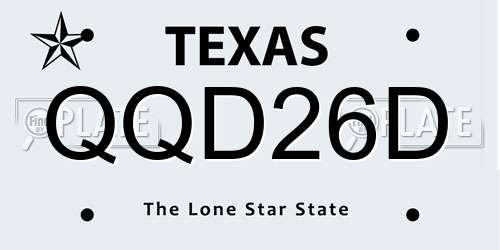 QQD26D Texas License Plate