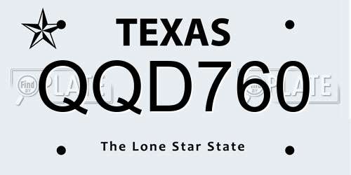 QQD760 Texas License Plate