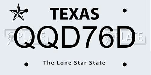QQD76D Texas License Plate