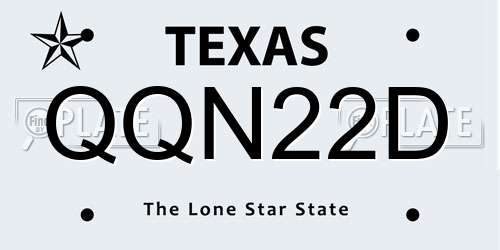 QQN22D Texas License Plate