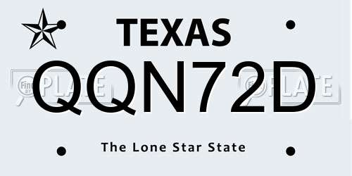 QQN72D Texas License Plate