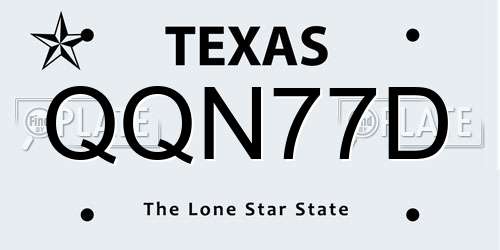 QQN77D Texas License Plate