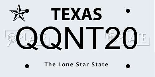 QQNT20 Texas License Plate