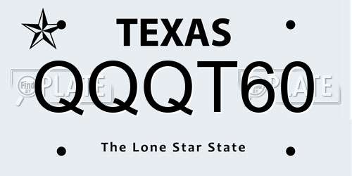QQQT60 Texas License Plate
