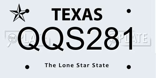 QQS281 Texas License Plate