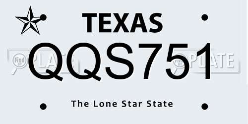 QQS751 Texas License Plate