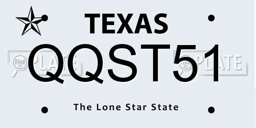 QQST51 Texas License Plate