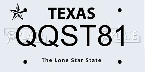 QQST81 Texas License Plate