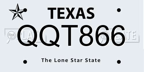 QQT866 Texas License Plate