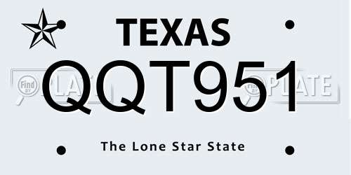 QQT951 Texas License Plate