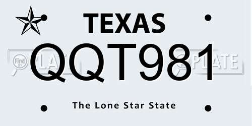 QQT981 Texas License Plate